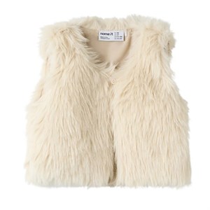 Name It - Sully Fake Fur Vest, Cement