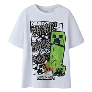 Name It - Mase Minecraft Nreg T-shirt BFU Noos SS, Bright White