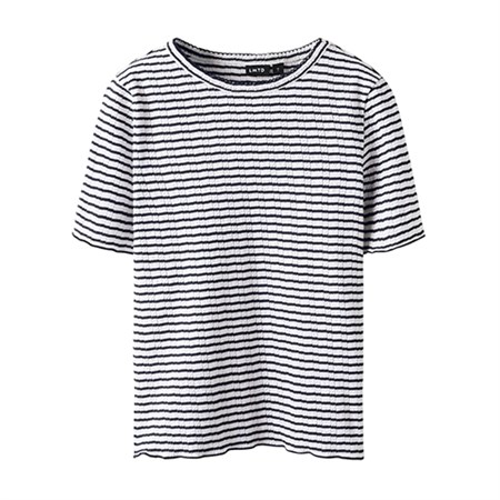 LMTD - Seher Short Top Noos SS, Navy Blazer/White