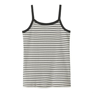 LMTD - NLF HINAJA STRIPE SHORT STRAP TOP, White Alyssum/Black