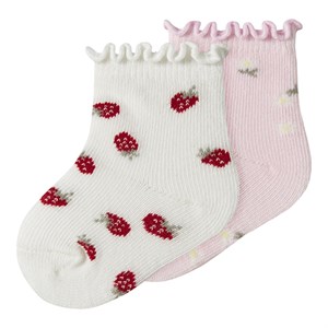 Name It - NBF JUBERRY 2P SOCK, Cloud Dancer & Cradle Pink