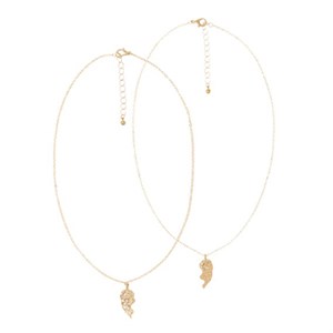 LMTD - NKF LFRIENDS 2P BFF NECKLACE, Gold Colour