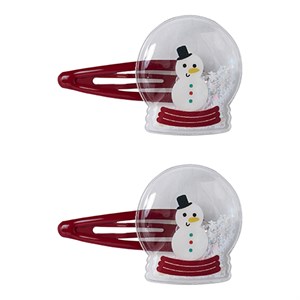 Name It -  NMF RIFETTI 2P HAIRCLIP, Red Dahlia - Snow Globe