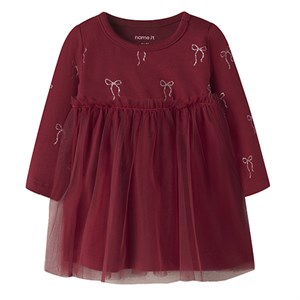 Name It - NBF RATIA LS DRESS, Red Dahlia