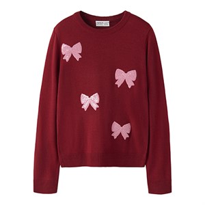 Name It - NKF RALLE LS KNIT, Red Dahlia