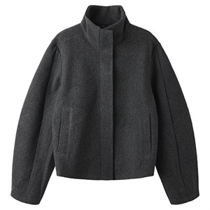 LMTD - NLF BARINA LS SHORT JACKET, Dark Grey Melange