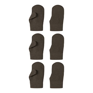 Name It - NMN MAGIC KNIT MITTENS 3P, Chocolate Chip