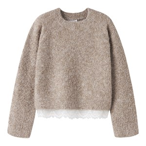 Name It - NKF SACHA LS LOOSE KNIT, Island Fossil