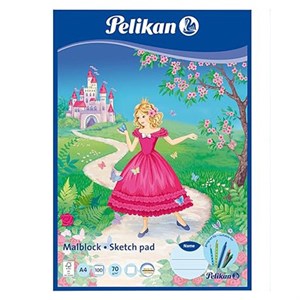 Pelikan - Tegneblok A4 100 Sider, Prinsesse