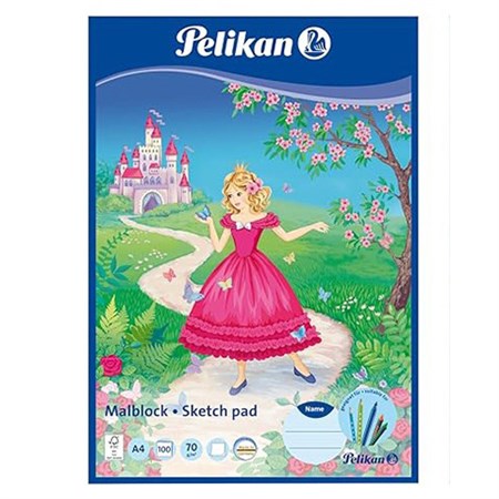 Pelikan - Tegneblok A4 100 Sider, Prinsesse