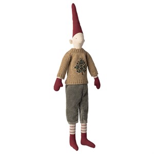 Maileg - Nisse Str. 3, Dreng Med Bukser Og Strikket Sweater