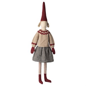 Maileg - Nisse Str. 6, Pige Med Nederdel Og Strikket Sweater