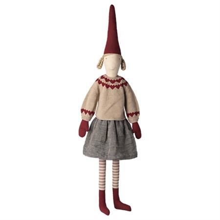 Maileg - Nisse Str. 6, Pige Med Nederdel Og Strikket Sweater