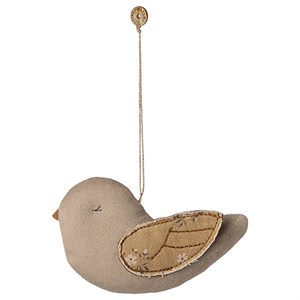 Maileg - Stof Ornament Fugl Marmor, Latte