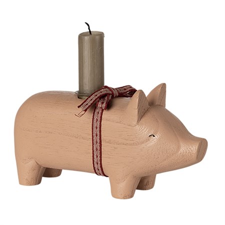 Maileg - Lysestage, Gris - Medium Rosa