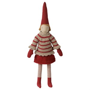 Maileg - FORUDBESTILLING Pixy Nisse, Str. 2 - Pige - Stribet strikket sweater