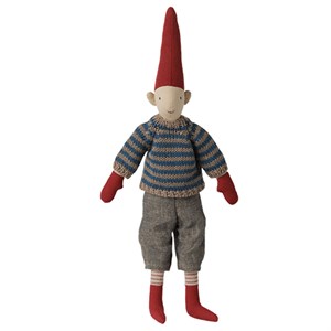 Maileg - FORUDBESTILLING Pixy Nisse, Str. 2 - Dreng - Stribet strikket sweater