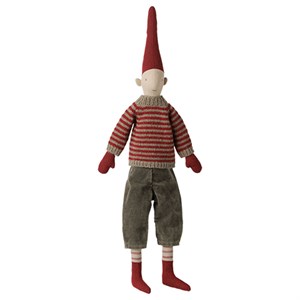 Maileg - FORUDBESTILLING Pixy Nisse, Str. 3 - Dreng - Stribet strikket sweater