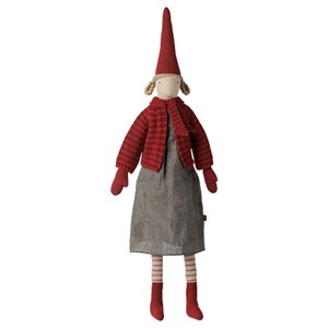 Maileg - FORUDBESTILLING Pixy Nisse Str. 4 - Pige, Stribet Strik Cardigan