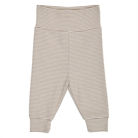 Müsli - Mini Stripe Rib Pants, Balsam Cream/Walnut