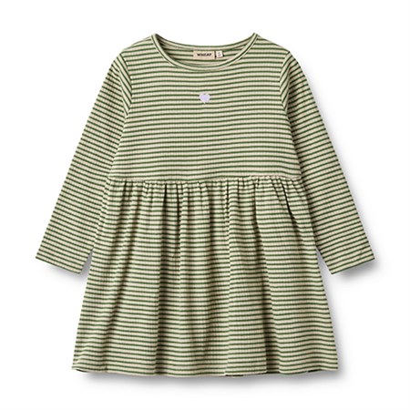 Wheat - Jersey Dress Sessa LS, Elm Green Stripe