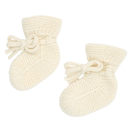 Müsli - Wool Knit Booties, Oat