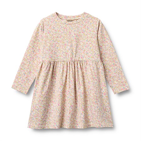 Wheat - Jersey Dress Sessa LS, Blush Flower Meadow