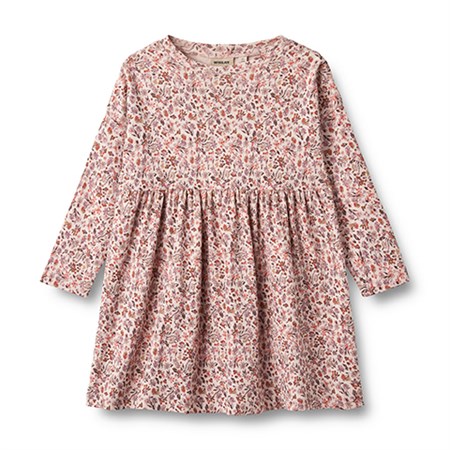 Wheat - Jersey Dress Emmy LS, Pale Rose Flowers