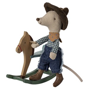 Maileg - Cowboymus På Gyngehest, Lillebror