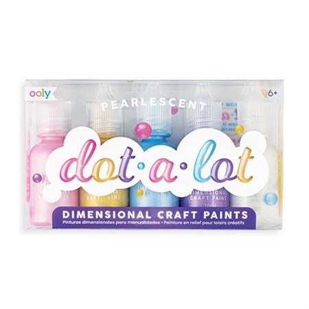 OOLY - Dot-A-Lot 3D Craft Paint Pearl, Sæt Med 5 stk.
