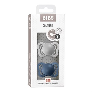 BIBS - Bibs Couture 2 pak Latex - Str. 1 (0-6 MDR), Cloud Steelblue