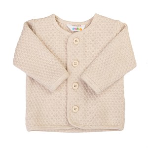 JOHA - Strik Cardigan Økologisk Bomuld LS, Beige