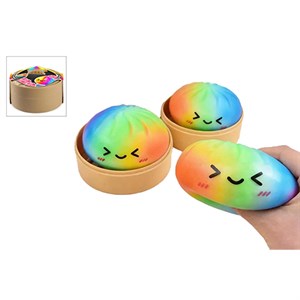 FUNHOUSE - Kawaii Rainbow Foam Dumplings 1pcs 8,5cm in Steamer Basket CDU