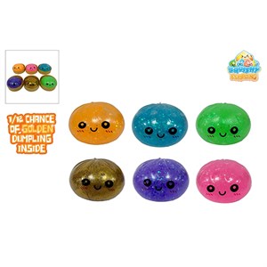 FUNHOUSE - Kawaii Glitter Slime Dumplings 1pcs 8,5cm. In Steamer Basket asst.