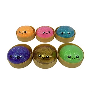 FUNHOUSE - Kawaii Glitter Slime Dumplings 1psc 6cm. Asst. In Steamer Basket CDU
