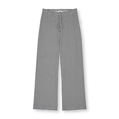 Mads Nørgaard - 2x2 Cotton Stripe Verona Pants, Black/Vanilla Ice