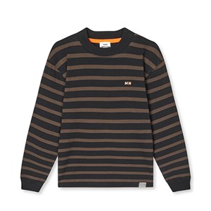 Mads Nørgaard - Cotton Jersey Stripe Carlito Tee LS, Black/Demitasse