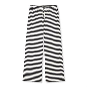 Mads Nørgaard - 2x2 Cotton Stripe Verona Pants, Black/Vanilla Ice
