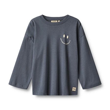 Wheat - T-shirt L/S Axe Print, Greyblue