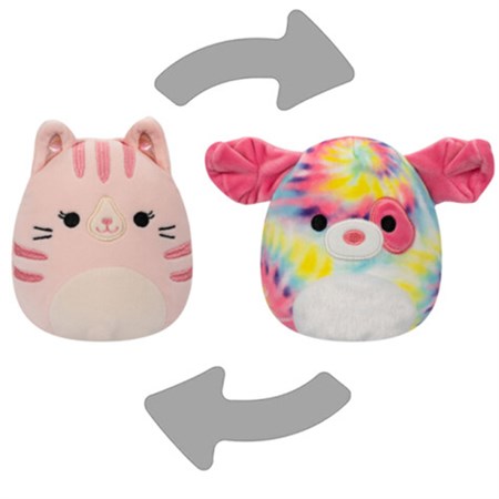 Squishmallows - 13 cm Flip A Mallow, Laura the Tabby Cat / Sheena the Dog