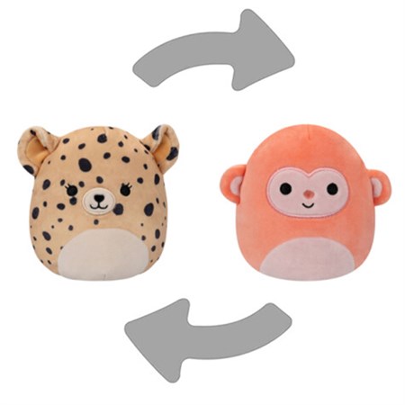 Squishmallows - 13 cm Flip A Mallow, Lexie the Cheetah / Elton the Monkey
