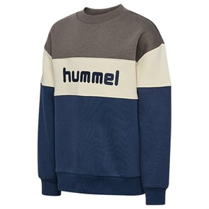 Hummel - hmlJR LOOSE BLOCK CREWNECK, Dark Gull Gray