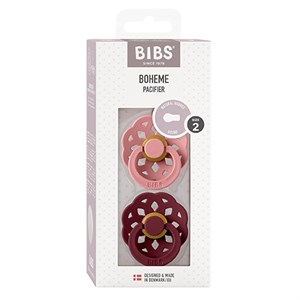 BIBS - Bibs Boheme 2 pak  - Str. 2 (6-12 MDR), Dusty Pink/Elderberry