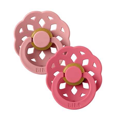BIBS - Bibs Boheme 2 pak  - Str. 2 (6-12 MDR), Dusty Pink/Coral