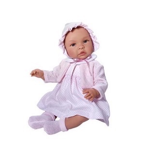 ASI - Leonora - babypige med rosa kjole, kyse og lille jakke