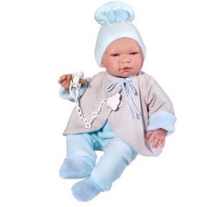 ASI - Pablo- babydreng m. jakke og lyseblå sparkedragt