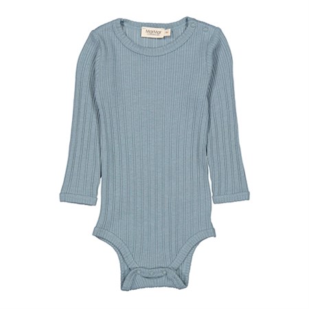 MarMar - Benedicte Modal Pointelle Rib Body LS, Blue Dove