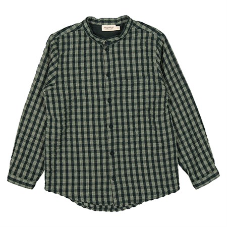 MarMar - Theodor Seersucker Gingham Skjorte, Dark Leaf Check