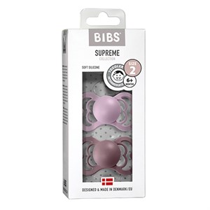 BIBS - Bibs Supreme 2 pak Silicone - Str. 2 (6+ MDR), Dusty Lilac/Heather