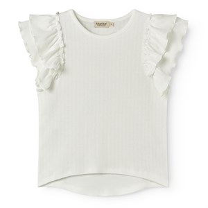 MarMar - Tavora Frill Modal Pointelle T-shirt, Gentle White